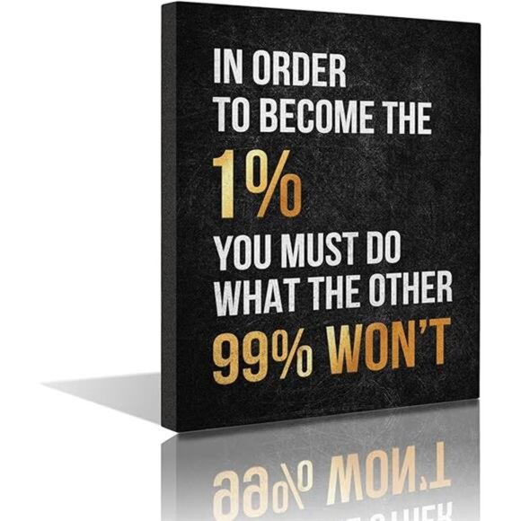 Inspirational Wall Art Framed Canvas 12 x 16 in (IN ORDER TO BECOME THE 1%) - Picture 7 of 7